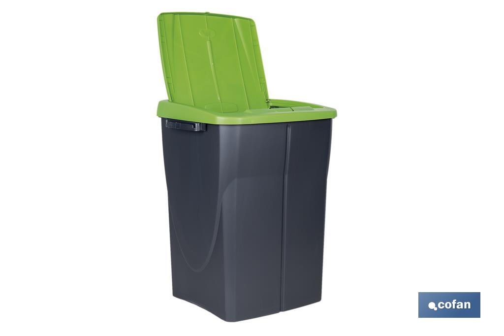 Poubelle verte pour recycler les matériaux en verre | Trois dimensions et capacités différentes - Cofan