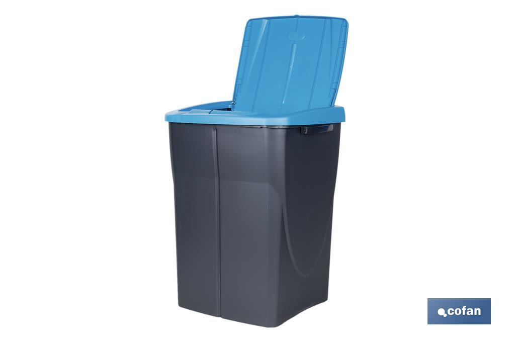 Blue recycling bin | Suitable for recycling paper and cardboard | Available in three different capacities and sizes - Cofan