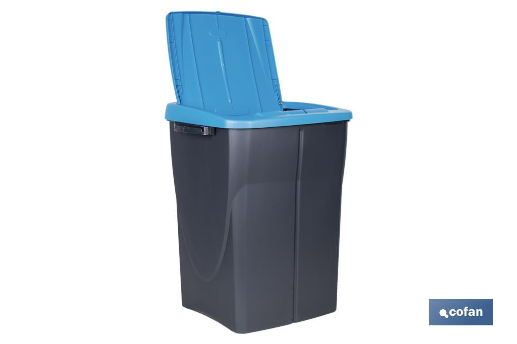 Blue recycling bin | Suitable for recycling paper and cardboard | Available in three different capacities and sizes - Cofan