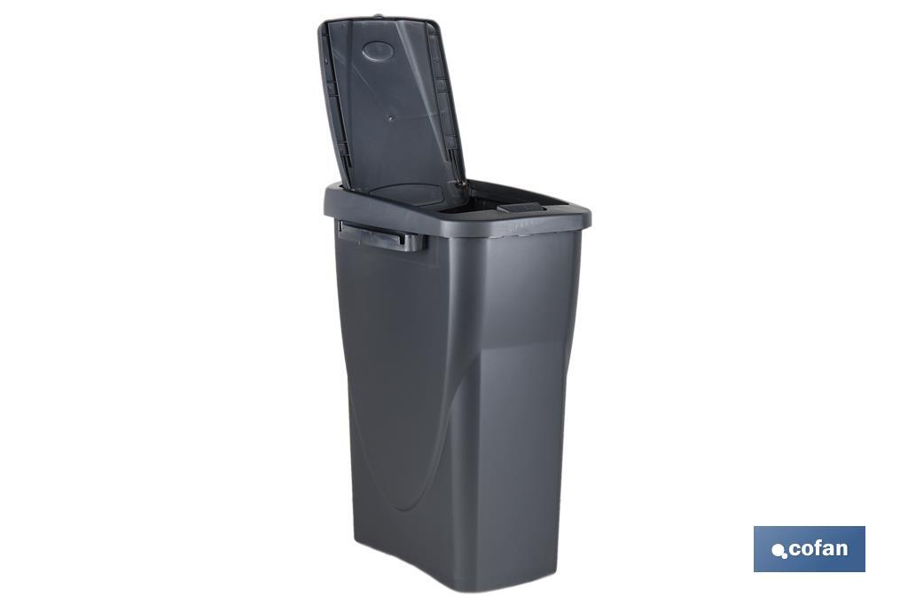 Grey recycling bin | Suitable for recycling organic waste | Available in three different capacities and sizes - Cofan