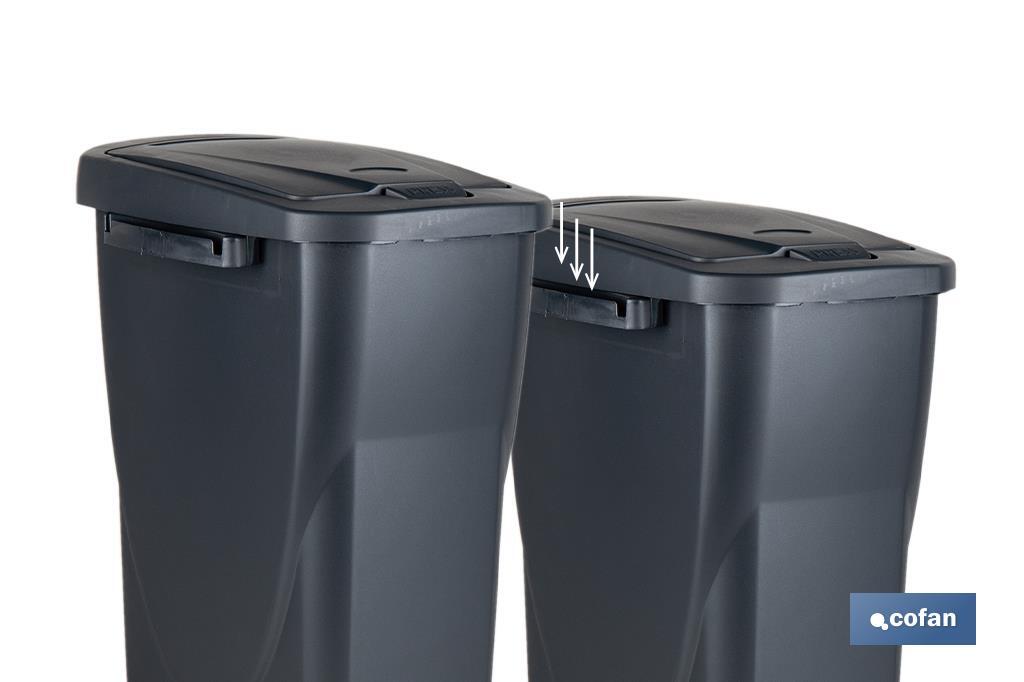 Grey recycling bin | Suitable for recycling organic waste | Available in three different capacities and sizes - Cofan