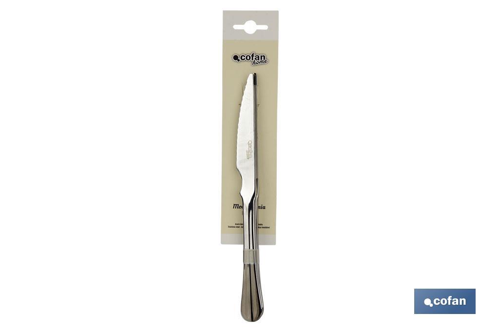 Coltello per carne | Modello Bolonia | Realizzato in acciaio inox 18/10 | Blister da 2 o 12 unità - Cofan