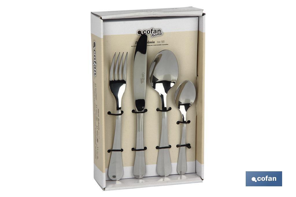 Stainless-steel cutlery set | Bolonia Model | Set of 24 pcs. | C-18/00 | High-quality & Design box included - Cofan