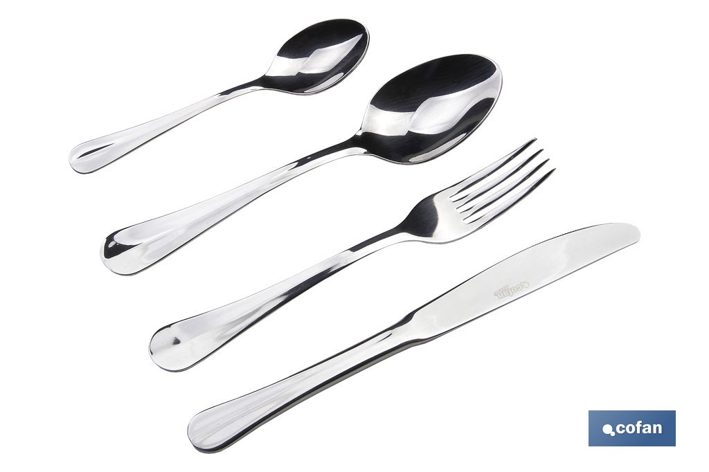 Stainless-steel cutlery set | Bolonia Model | Set of 24 pcs. | C-18/00 | High-quality & Design box included - Cofan