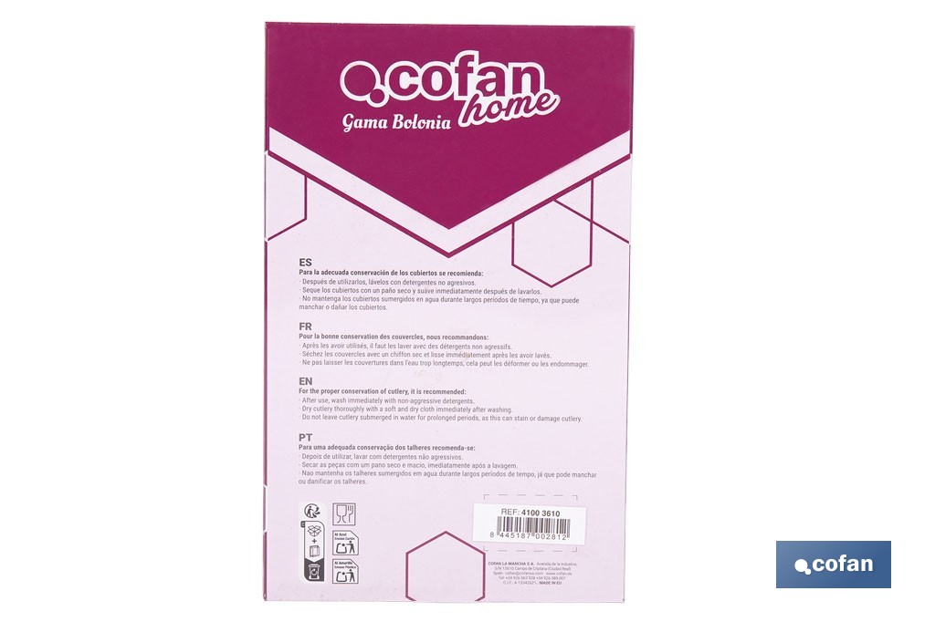 Stainless-steel cutlery set | Bolonia Model | Set of 24 pcs. | C-18/00 | High-quality & Design box included - Cofan