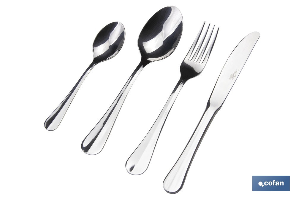 Stainless-steel cutlery set | Bolonia Model | Set of 24 pcs. | C-18/00 | High-quality & Design box included - Cofan