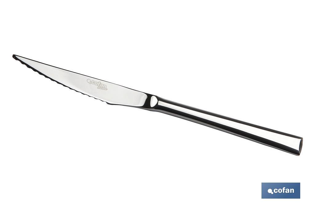 Cuchillo de carne | Modelo Bari | Fabricado en Acero Inox. 18/10 | Blíster o Pack - Cofan