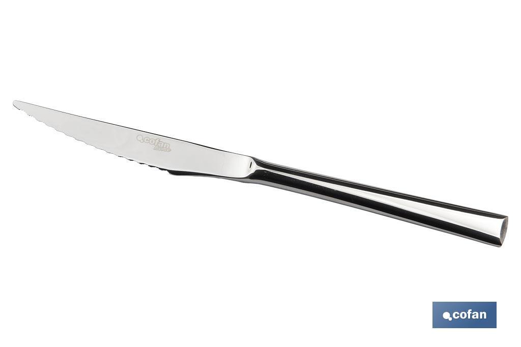 Coltello per carne | Modello Bari | Realizzato in acciaio inox 18/10 | Blister o confezione - Cofan