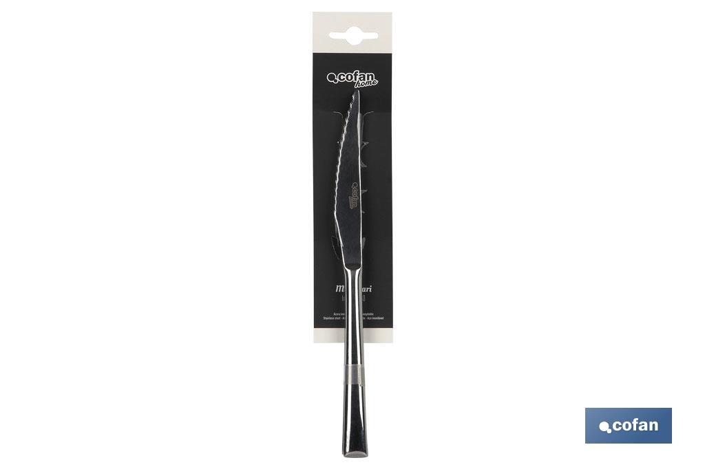 Coltello per carne | Modello Bari | Realizzato in acciaio inox 18/10 | Blister o confezione - Cofan