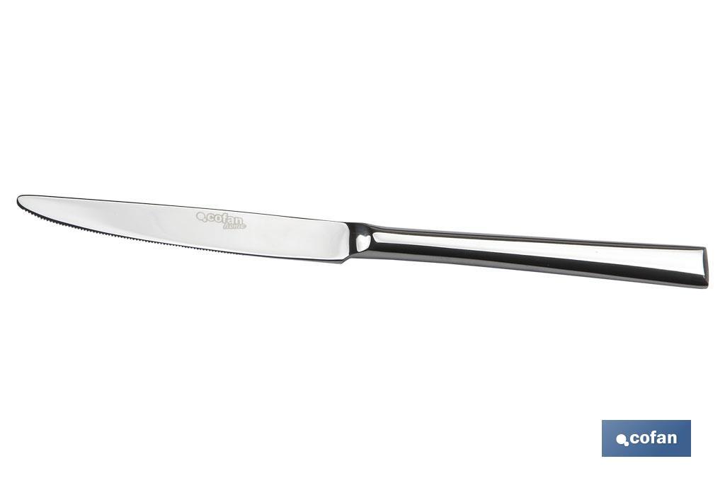 Cuchillo de mesa | Modelo Bari | Fabricado en Acero Inox. 18/10 | Blíster o Pack - Cofan