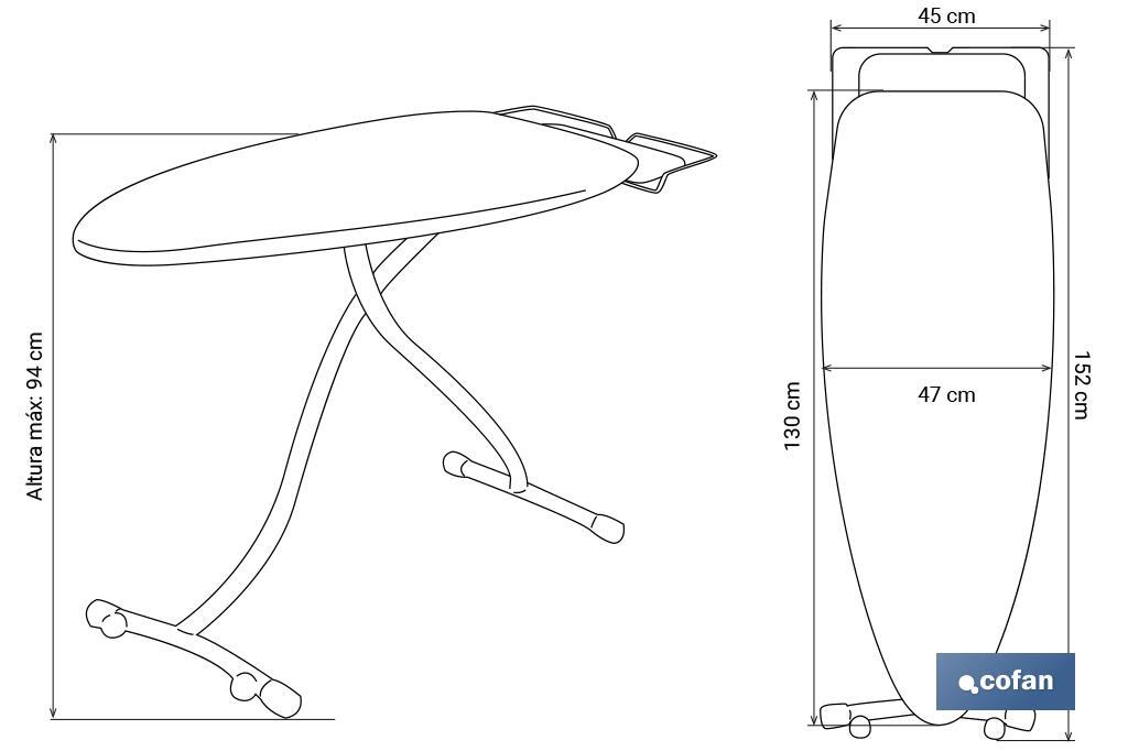 Tabla Planchar Vittoria 130 x 47 cm (Mod 11) - Cofan