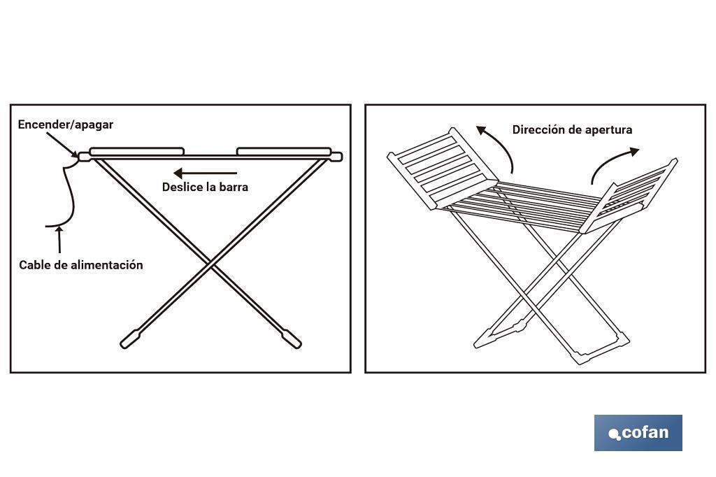 Étendoir extensible électrique 220 W Modèle Sahara
 - Cofan