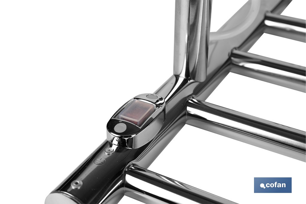 Heated towel rail | Sinaí Model | Stainless steel | 80W | IP44 | Size: 70 x 53 x 10.5cm - Cofan