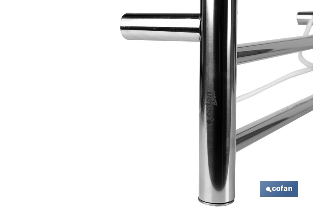 Heated towel rail | Sinaí Model | Stainless steel | 80W | IP44 | Size: 70 x 53 x 10.5cm - Cofan