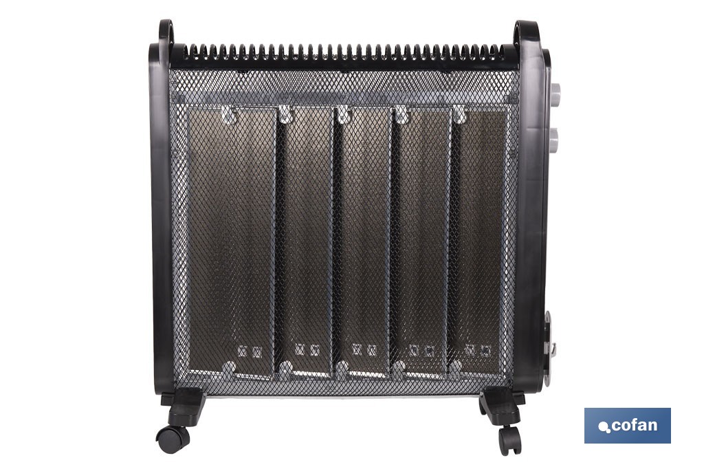 Radiador de mica 2000 W con termostato ajustable | Calefactor silencioso portátil de bajo consumo| Disponible en diferentes colores - Cofan