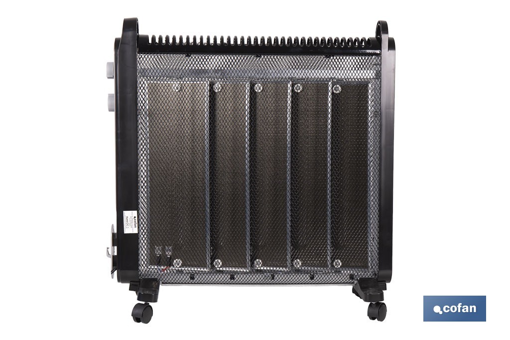 Radiador de mica 2000 W con termostato ajustable | Calefactor silencioso portátil de bajo consumo| Disponible en diferentes colores - Cofan