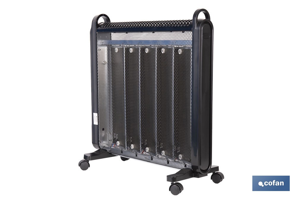 Radiador de mica 2000 W con termostato ajustable | Calefactor silencioso portátil de bajo consumo| Disponible en diferentes colores - Cofan