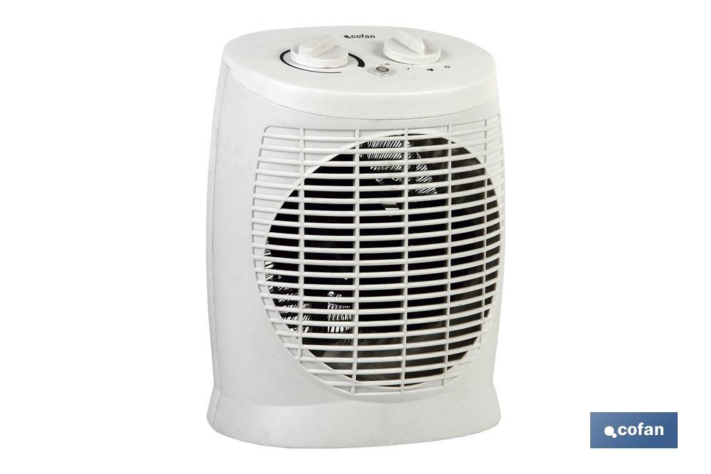 Electric Fan Heater, Estonia Model | Two Heat Settings: 1,000-2,000W | Adjustable Thermostat - Cofan