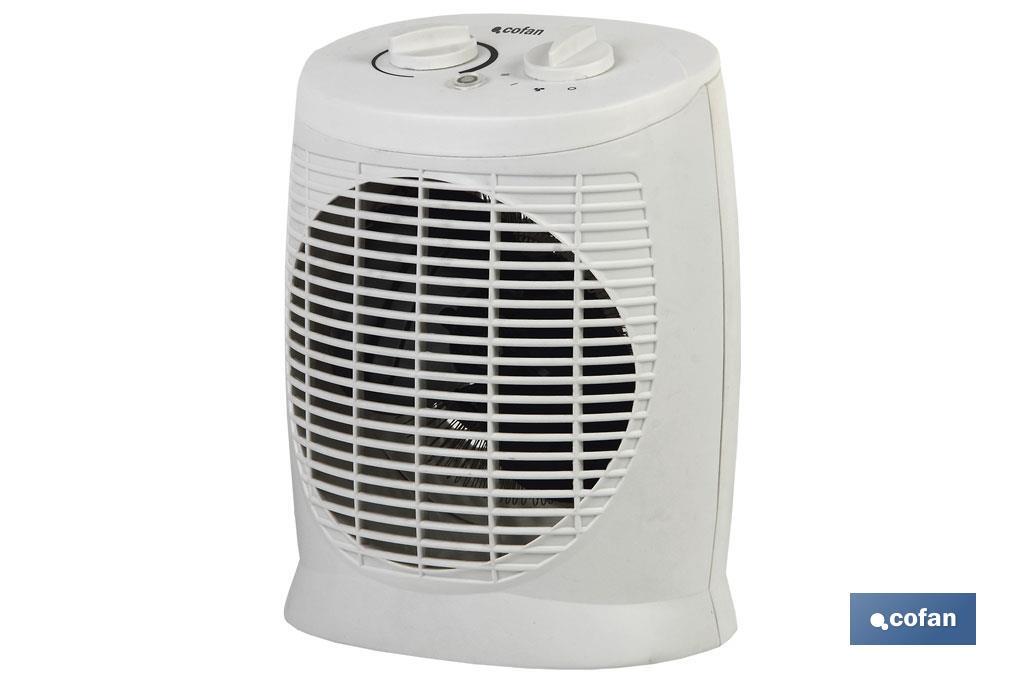 Electric Fan Heater, Estonia Model | Two Heat Settings: 1,000-2,000W | Adjustable Thermostat - Cofan