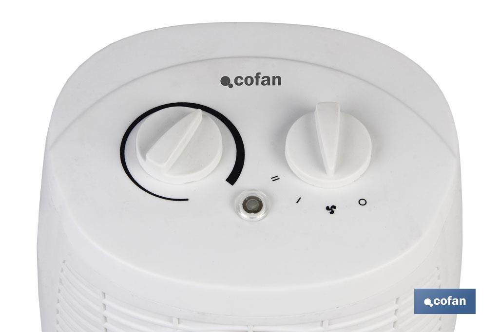 Electric Fan Heater, Estonia Model | Two Heat Settings: 1,000-2,000W | Adjustable Thermostat - Cofan