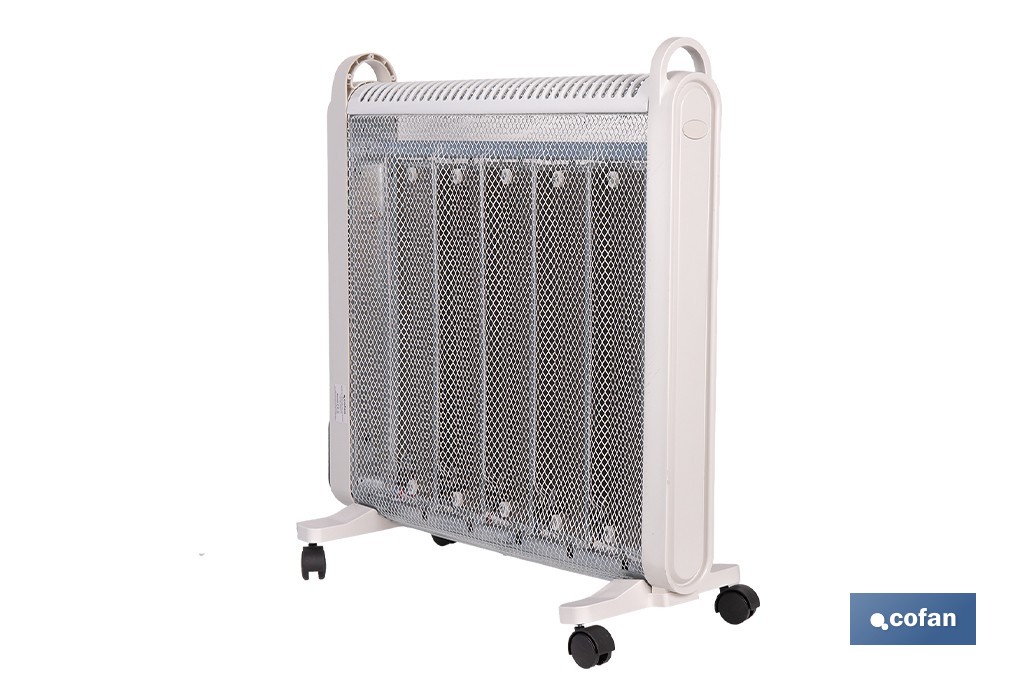 Radiador de mica 2000 W con termostato ajustable | Calefactor silencioso portátil de bajo consumo| Disponible en diferentes colores - Cofan