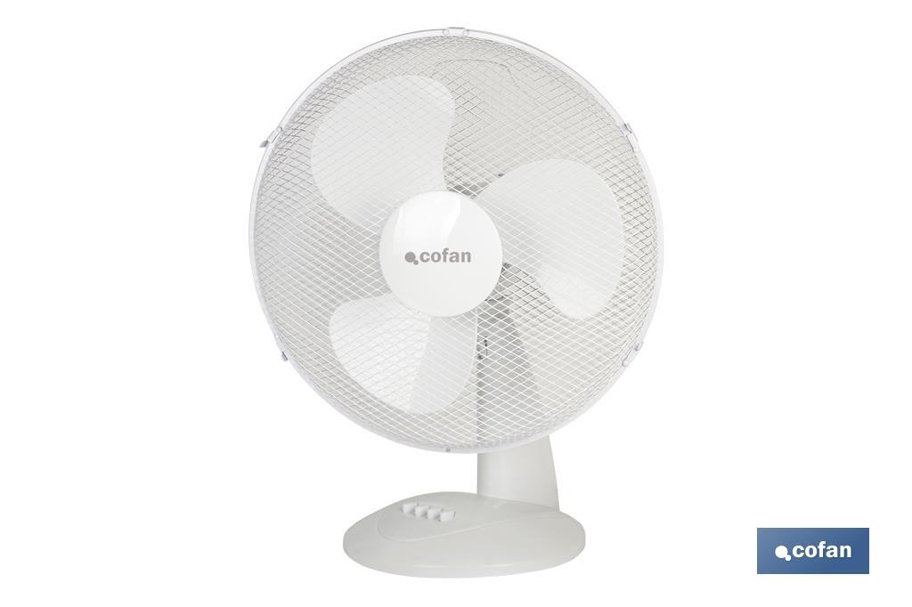 3 Speed White Desk Fan, Solano Model - Cofan