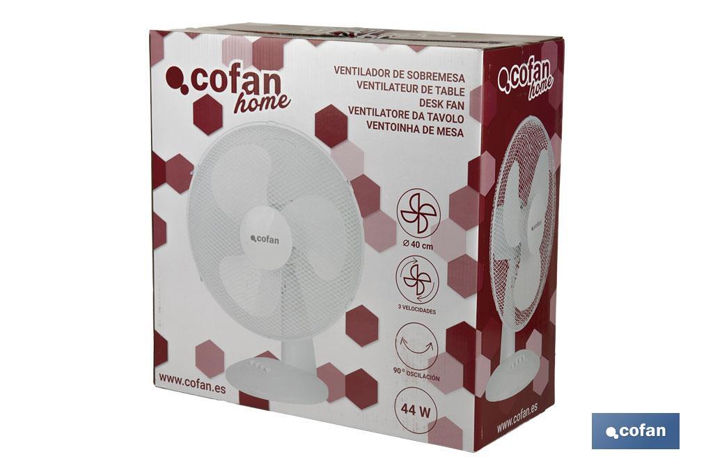 Ventilateur modèle Solano blanc à 3 vitesses - Cofan