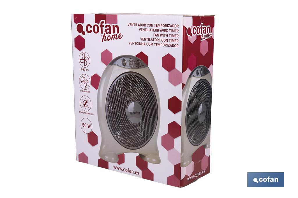 Box Fan with Timer, Cierzo Model - Cofan