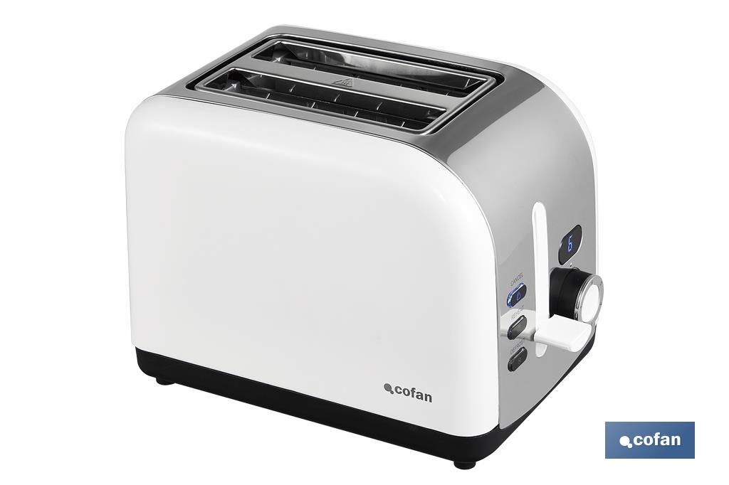 Toaster with LED display, Zorita Model - Cofan