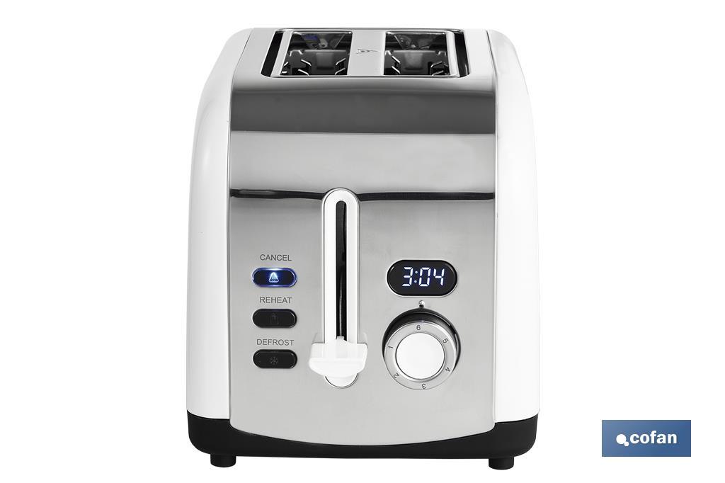 Toaster with LED display, Zorita Model - Cofan