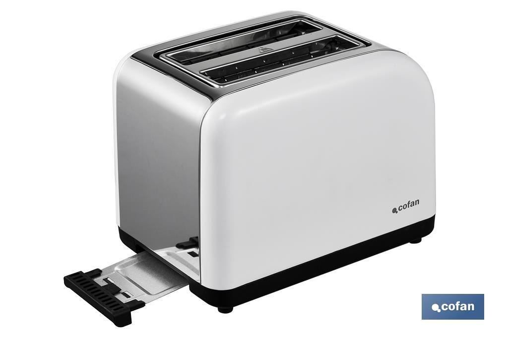 2-Slice Toaster | White and Stainless Steel | Digital Display Included - Cofan