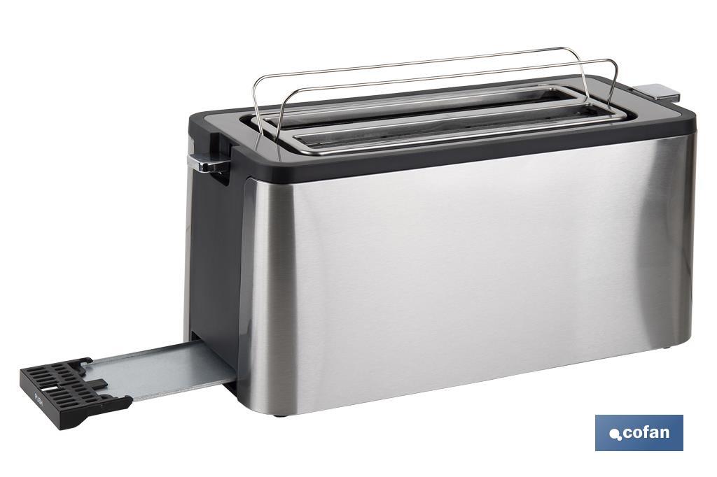 Toaster with 2 long slots | Fingerprint-Resistant Toaster | Digital Display and Timer - Cofan