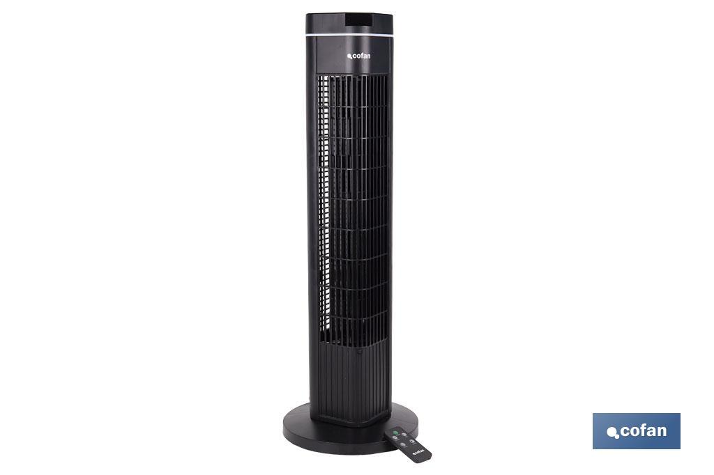 Quiet tower fan with remote control | Black | Includes a remote control and a timer (8 hours) - Cofan