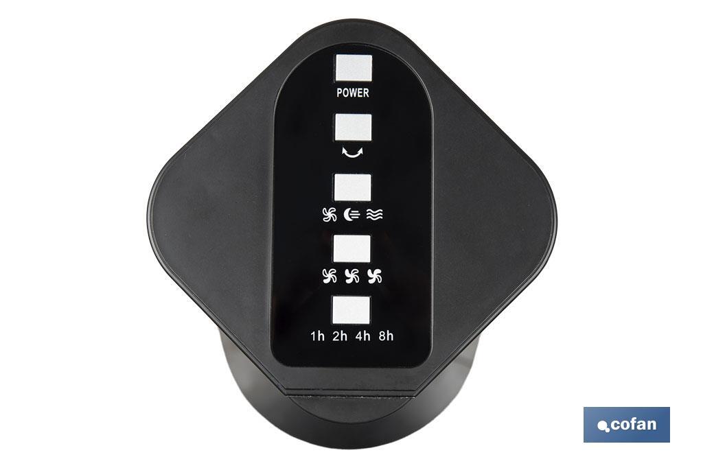 Quiet tower fan with remote control | Black | Includes a remote control and a timer (8 hours) - Cofan
