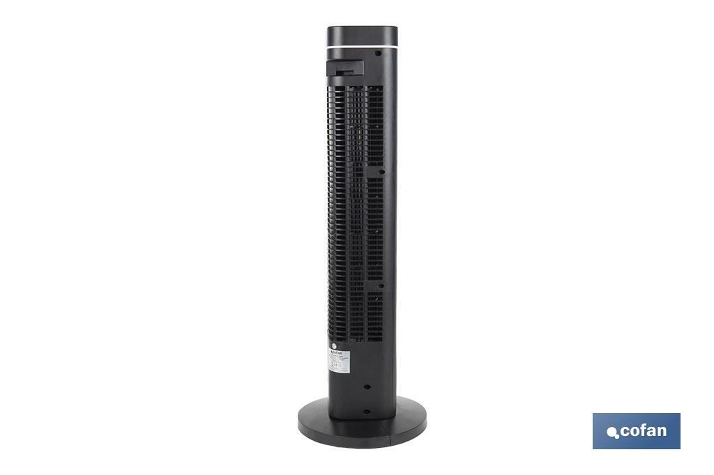 Ventilador silencioso de torre con control remoto | Color Negro | Incluye mando a distancia y temporizador (8 horas) - Cofan