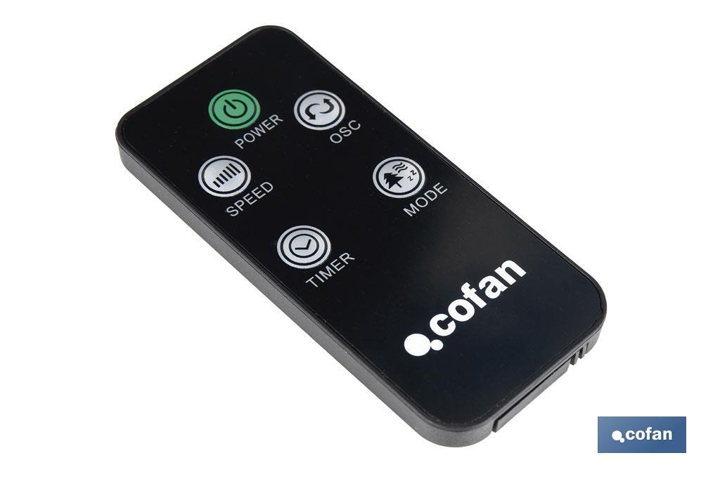 Quiet tower fan with remote control | Black | Includes a remote control and a timer (8 hours) - Cofan