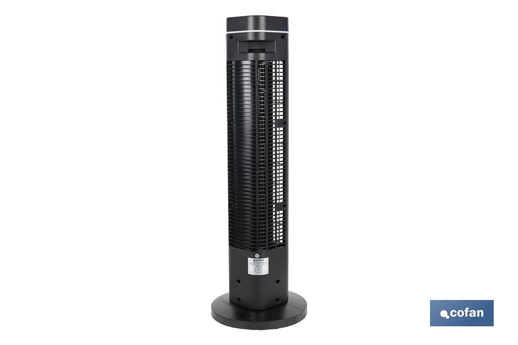 Ventilador silencioso de torre con control remoto | Color Negro | Incluye mando a distancia y temporizador (8 horas) - Cofan