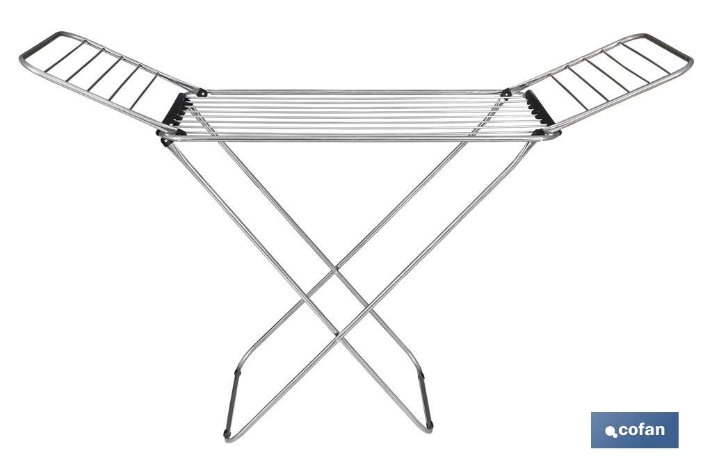 Winged Clothes Airer | With Folding Wings | Stainless Steel & Polypropylene - Cofan