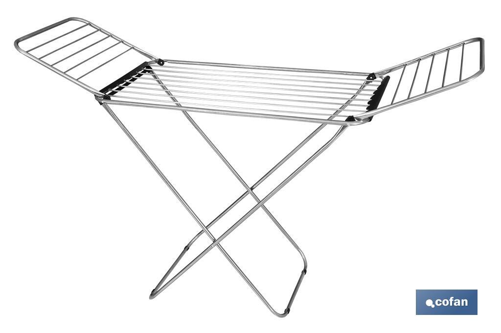 Winged Clothes Airer | With Folding Wings | Stainless Steel & Polypropylene - Cofan