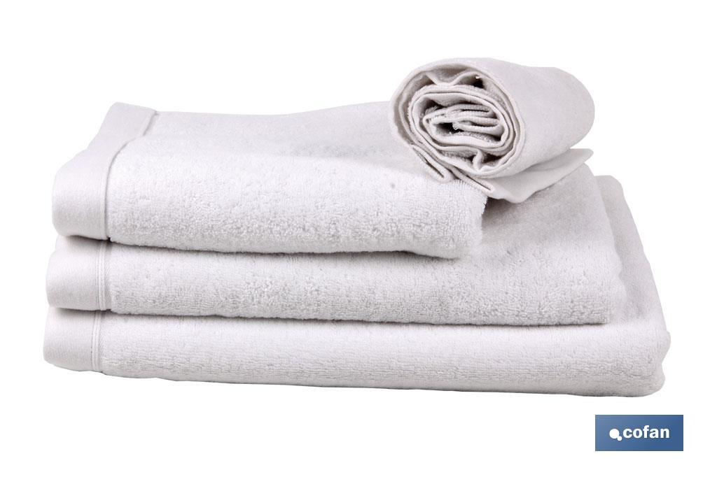 Asciugamano per il viso bianco | Modello Paloma | 100% cotone | Grammatura: 580 g/m² | Dimensioni: 50 x 100 cm - Cofan