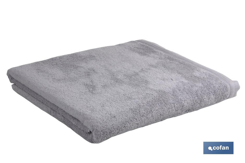Bath sheet | Perlan Model | Pearl grey | 100% cotton | Weight: 580g/m² | Size: 100 x 150cm - Cofan