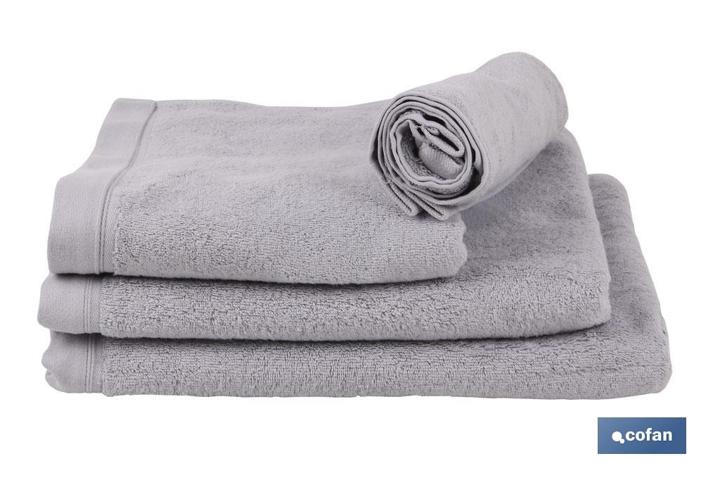 Asciugamano da bagno | Modello Perlan | Grigio perla | 100% cotone | Grammatura: 580 g/m² | Dimensioni: 100 x 150 cm - Cofan