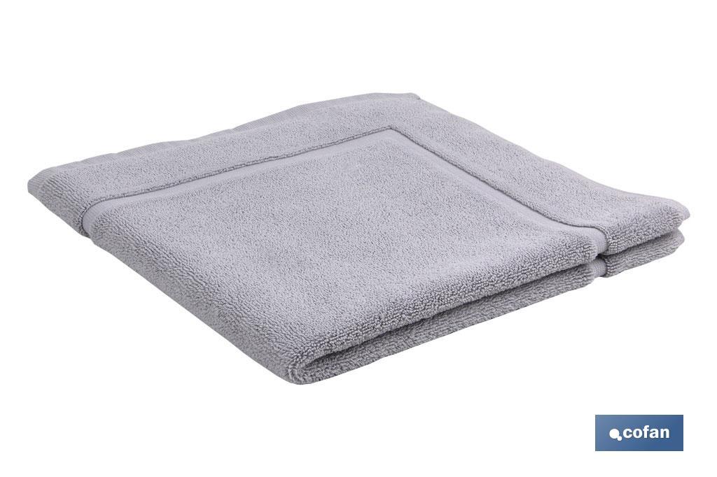 Tappeto da bagno | Modello Perlan | Grigio perla | 100% cotone | Grammatura: 1000 g/m² | Dimensioni: 60 x 60 cm - Cofan