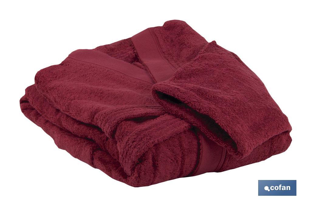 Bathrobe | París Model | Burgundy | 100% cotton | Weight: 500g/m² | Several sizes - Cofan