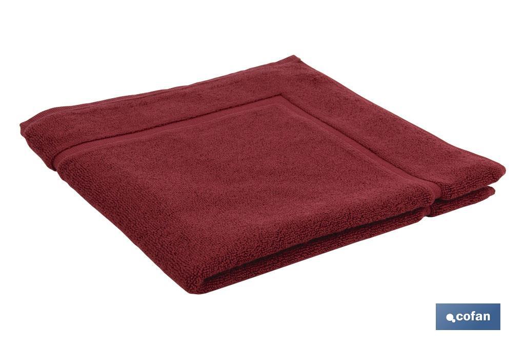 Tapis de salle de bain | Modèle Paris | Couleur Bordeaux | 100 % coton | Grammage 1000 g/m² | Dimensions 60 x 60 cm - Cofan