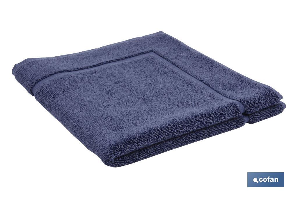 Tapis de salle de bain | Modèle Marin | Couleur Bleu Marine | 100 % coton | Grammage 1000 g/m² | Dimensions 60 x 60 cm - Cofan