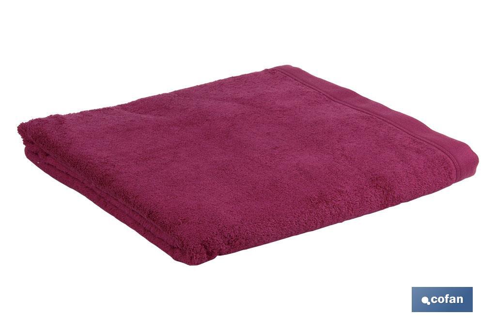 Toalla de tocador | Modelo Mar Rojo | Color Púrpura | 100 % Algodón | Gramaje 580 g/m² | Medidas 30 x 50 cm - Cofan