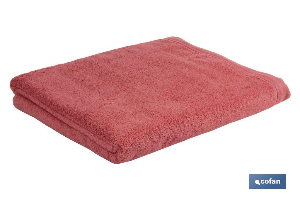 Bath sheet | Jamaica Model | Coral colour | 100% cotton | Weight: 580g/m2 | Size: 100 x 150cm - Cofan