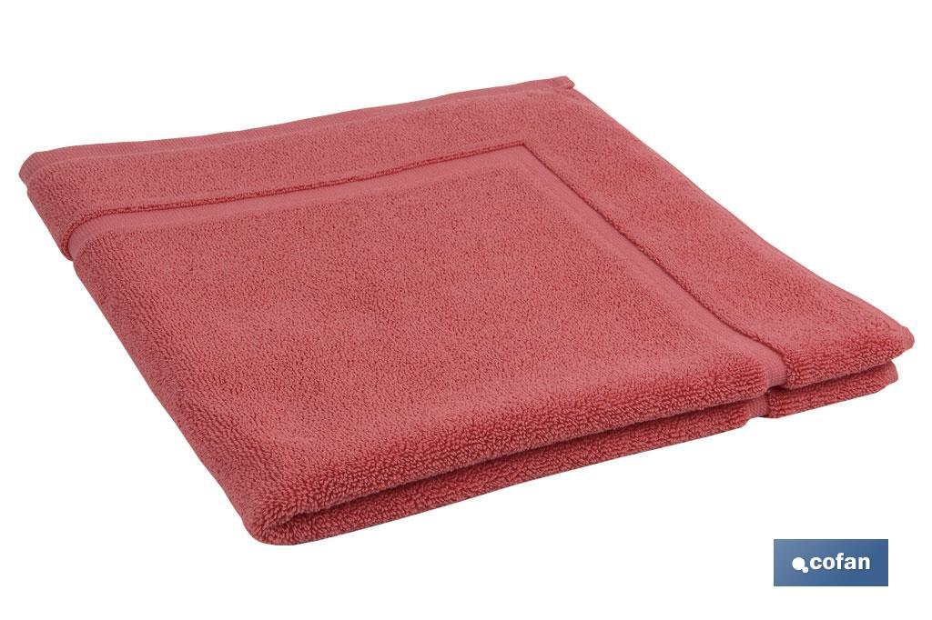 Tapis de salle de bain | Modèle Jamaica | Couleur Corail | 100 % coton | Grammage 1000 g/m² | Dimensions 60 x 60 cm - Cofan