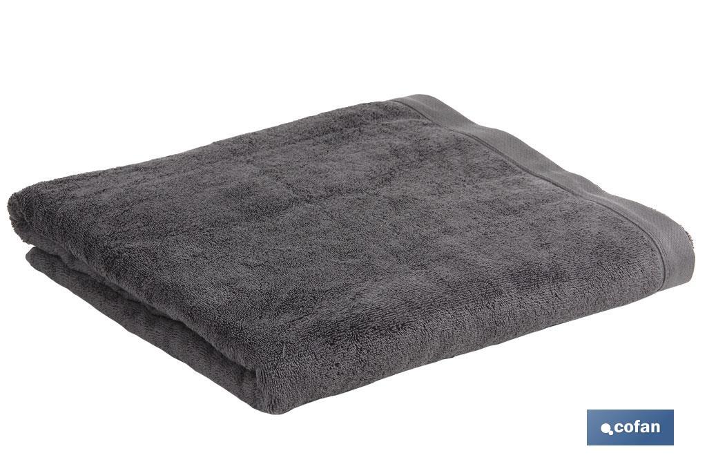 Asciugamano da bagno | Modello Piedra | Grigio antracite | 100% cotone | Grammatura: 580 g/m² | Dimensioni: 100 x 150 cm - Cofan